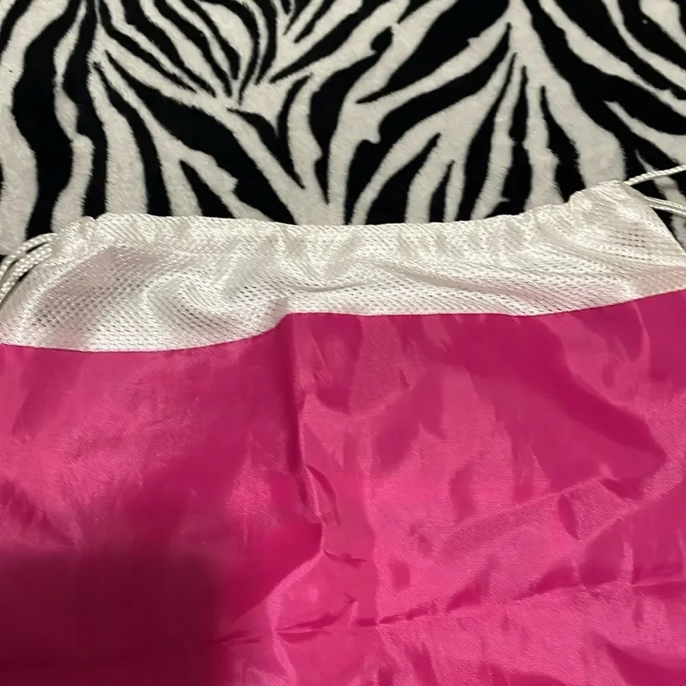 Build a bear workshop New York City BABW pink white mesh drawstring book bag